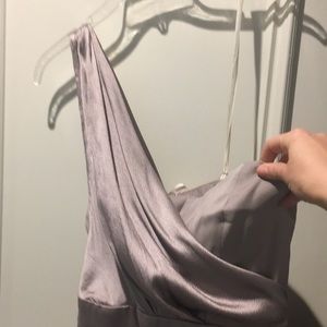 Taupe colored one shoulder dress brand